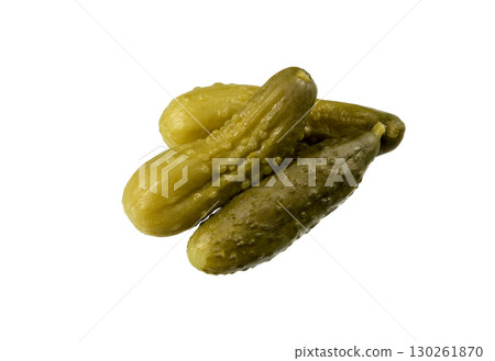Marinated pickles (pickled cucumbers) isolated. 130261870