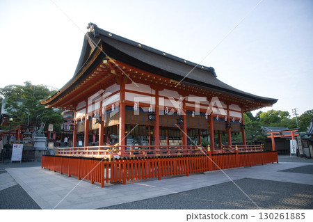 Inari Shrine: Outer worship hall seen from the grounds 1 Inari Shrine: Outer worship hall seen from the grounds 1 130261885