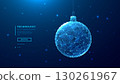 Christmas tree decorations ball. Technology blue background. 130261967