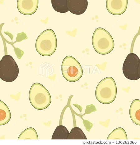 Color avocado seamless pattern, light vector background 130262066