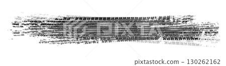 Grunge tire tracks with mud splatters, dirty wheel braking marks. Truck, car, or motorcycle tread pattern silhouettes. Perfect for off-road, motorsport, and racing designs. Vector illustration Grunge tire tracks with mud splatters, dirty wheel braking marks. Truck, car, or motorcycle tread pattern silhouettes. Perfect for off-road, motorsport, and racing designs. Vector illustration 130262162