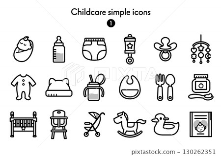 Simple Icon Collection Childcare Simple Icon Collection Childcare 130262351
