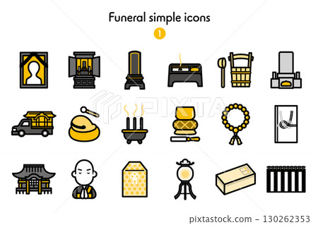 Simple Icon Collection Funeral 130262353