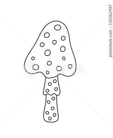 Mushroom, toadstool seasonal Halloween vector illustration of inedible fairy, magic fantasy mushroom clipart autumn holidays simple minimalist hand drawn doodle style drawing, witchcraft symbol Mushroom, toadstool seasonal Halloween vector illustration of inedible fairy, magic fantasy mushroom clipart autumn holidays simple minimalist hand drawn doodle style drawing, witchcraft symbol 130262497