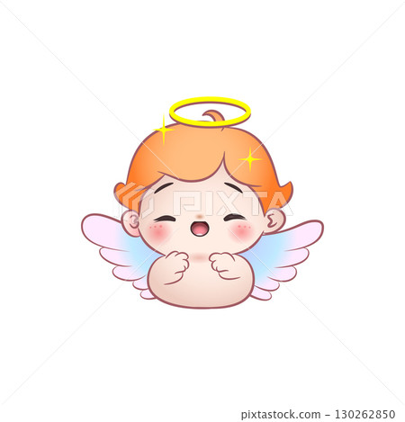 Cute vector illustration of an smiling angel baby 130262850