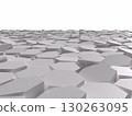 白色六角形面板集合的 3D 插圖 130263095