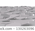 白色六角形面板集合的 3D 插圖 130263096