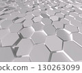 白色六角形面板集合的 3D 插圖 130263099