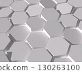 白色六角形面板集合的 3D 插圖 130263100