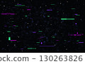 Glitch distortion background. Vibrant neon lines and data error effect on dark screen. Tech, cyberpunk or digital theme template. Futuristic overlay noise. Vector Illustration 130263826