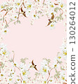 Chinoiserie floral wedding card with birds and flowers. 130264012