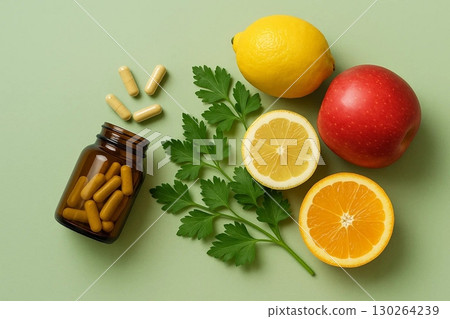 Vitamins Fruits and Herbs A Healthy Lifestyle 130264239