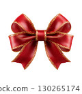 christmas elegant bow wrapping gift with gold on transparent background 130265174