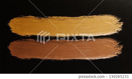 colorful oil paint strokes in a row on black background - ai generated 130265231