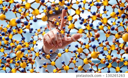 Scientist with innovative bio molecules in laboratory - ai generated 130265263