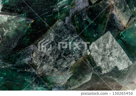 Macro mineral stone Fluorite on a white background 130265450