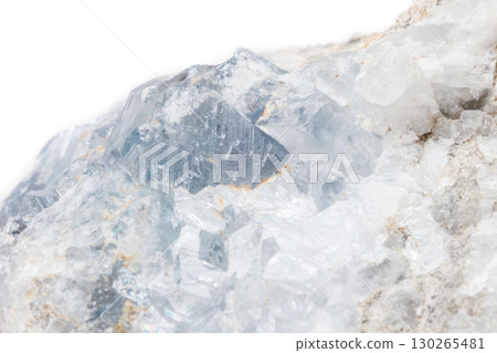 Macro mineral stone Celestine in the breed a white background 130265481