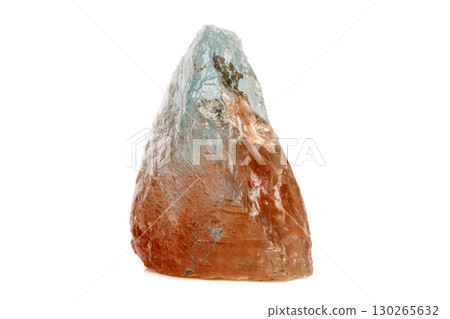 Macro mineral stone Topaz on a white background 130265632
