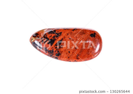 Macro mineral stone Obsidian on a white background Macro mineral stone Obsidian on a white background 130265644