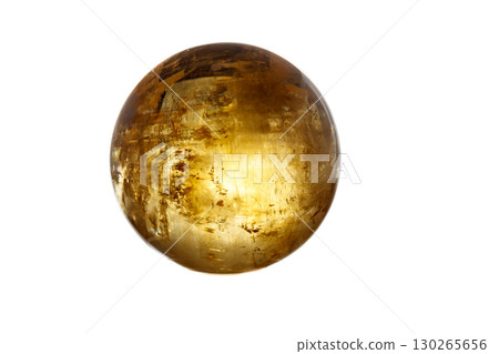Macro mineral stone Calcite orb on a white background Macro mineral stone Calcite orb on a white background 130265656