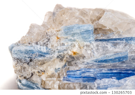 Macro mineral stone Kyanite a white background 130265703