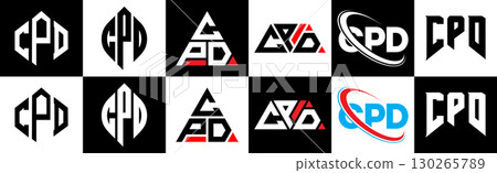 CPD letter logo design in six style. CPD polygon, circle, triangle, hexagon, flat and simple style with black and white color variation letter logo set in one artboard. CPD minimalist and classic logo CPD letter logo design in six style. CPD polygon, circle, triangle, hexagon, flat and simple style with black and white color variation letter logo set in one artboard. CPD minimalist and classic logo 130265789