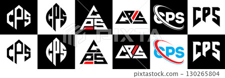 CPS letter logo design in six style. CPS polygon, circle, triangle, hexagon, flat and simple style with black and white color variation letter logo set in one artboard. CPS minimalist and classic logo CPS letter logo design in six style. CPS polygon, circle, triangle, hexagon, flat and simple style with black and white color variation letter logo set in one artboard. CPS minimalist and classic logo 130265804