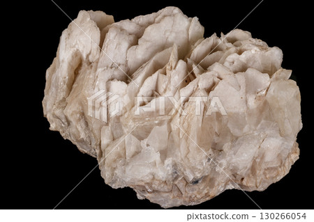 Macro mineral stone Calcite black background Macro mineral stone Calcite black background 130266054