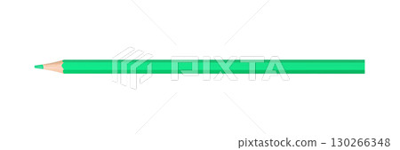 green colored pencil isolated on white background green colored pencil isolated on white background 130266348