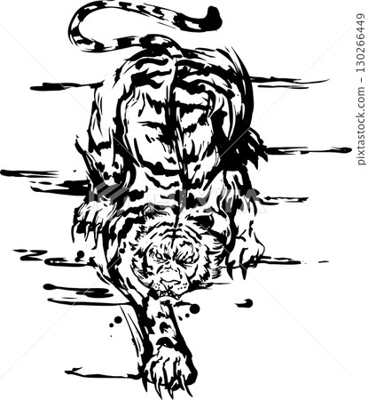 臥虎藏龍墨水畫 130266449