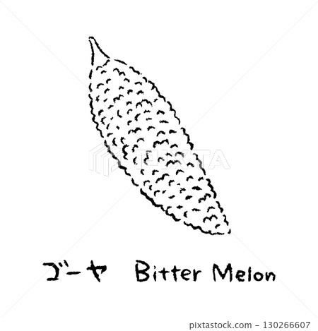 Hand-drawn bitter melon 2_Name included_Black and white Hand-drawn bitter melon 2_Name included_Black and white 130266607