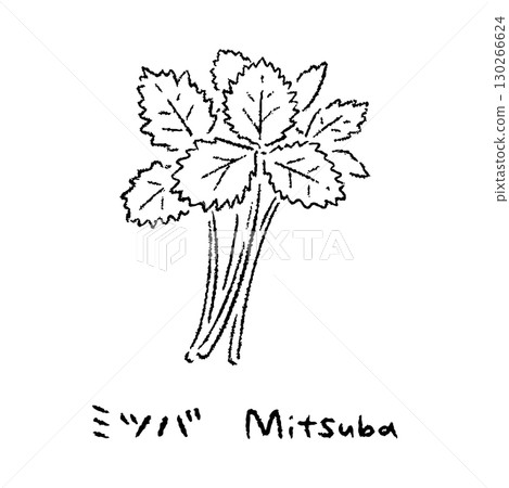 Hand-drawn Mitsuba 2_Name Included_Black and White 130266624