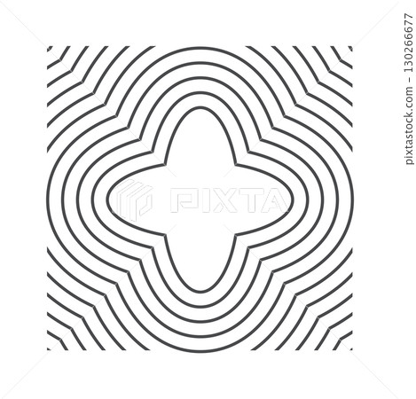 Striped floral mid century element Striped floral mid century element 130266677