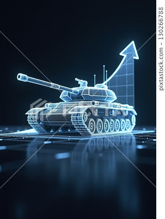 Futuristic tank with glowing upward trend arrow symbolizing growth - ai generated Futuristic tank with glowing upward trend arrow symbolizing growth - ai generated 130266788