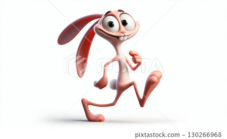 3D cartoon of a cute clumsy blue rabbit illustration. Free copy space 3D cartoon of a cute clumsy blue rabbit illustration. Free copy space 130266968