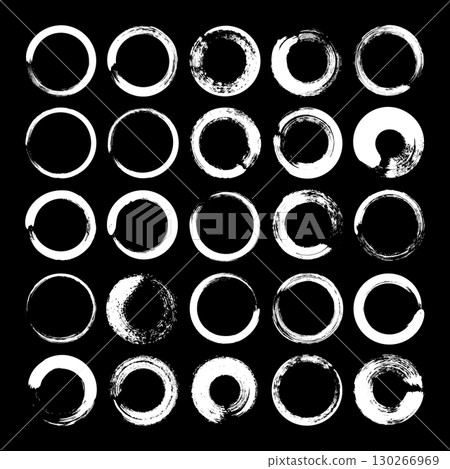 Grunge circles, brush strokes, lines, ink smudges, hand-drawn scribble shapes. Handmade sketchy marks, acrylic stains, charcoal streaks. Paint textures, dry brush effect. Vector illustration Grunge circles, brush strokes, lines, ink smudges, hand-drawn scribble shapes. Handmade sketchy marks, acrylic stains, charcoal streaks. Paint textures, dry brush effect. Vector illustration 130266969