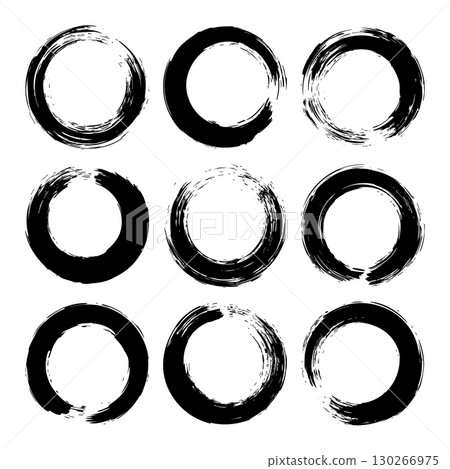 Grunge circles, brush strokes, lines, ink smudges, hand-drawn scribble shapes. Handmade sketchy marks, acrylic stains, charcoal streaks. Paint textures, dry brush effect. Vector illustration Grunge circles, brush strokes, lines, ink smudges, hand-drawn scribble shapes. Handmade sketchy marks, acrylic stains, charcoal streaks. Paint textures, dry brush effect. Vector illustration 130266975