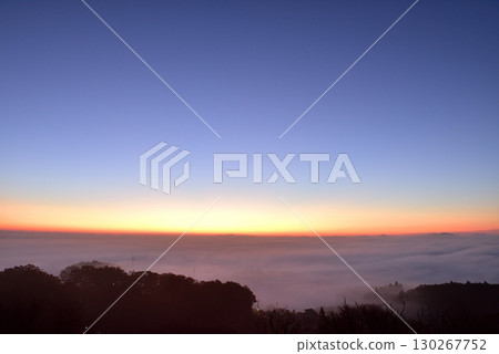 從山王山展望台（塔）眺望日立高原的雲海 130267752