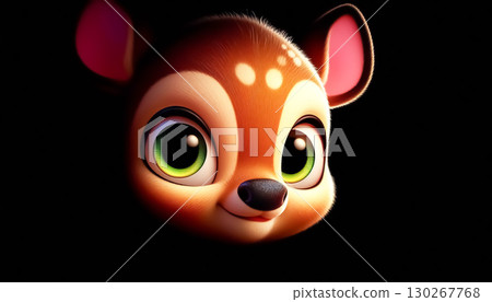 Funny 3D adorable deer cartoon 130267768