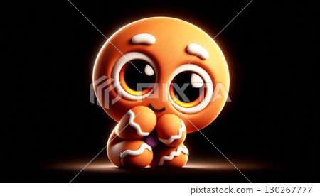 Cute adorable gingerbread man cartoon 130267777