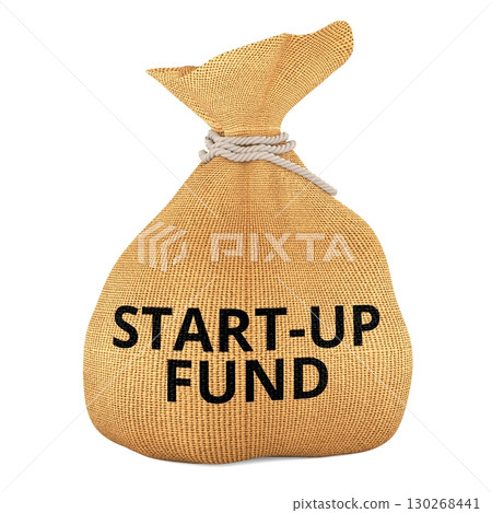 Start-up fund, money bag. 3D rendering Start-up fund, money bag. 3D rendering 130268441