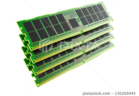 DDR memory modules stack computer RAM. 3D rendering 130268445