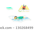 Watercolor illustration of children reading a book and going on a spiritual journey 130268499