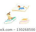 Watercolor illustration of children reading a book and going on a spiritual journey 130268500