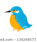 郵票風格的翠鳥插圖 130268573