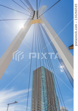 Chuo Bridge over the Sumida River in Chuo Ward, Tokyo 130268585