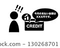 Illustration of a person surprised by an increase in credit card payment amount 130268701