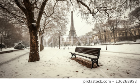 paris bench eiffel background scene sepia vintage park 130268958
