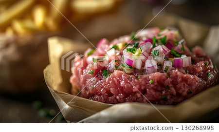 paris beef onions herbs depth field texture color 130268998