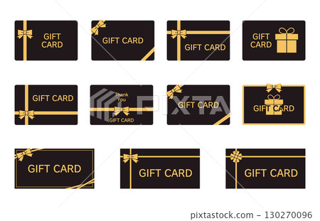 奢華的黑色和金色禮品卡設計 130270096